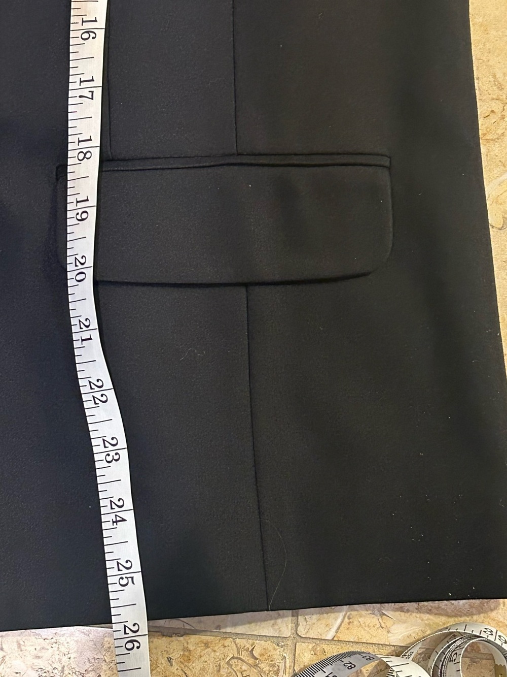 Chico's Black Blazer with Striped Lining with Gold Zip Pocket Size XL - Picture 5 of 8